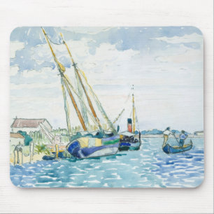 Marine Scene Boats bij Venice Muismat