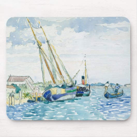 Marine Scene Boats bij Venice Muismat (Voorkant)