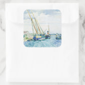 Marine Scene Boats bij Venice Vierkante Sticker (Tas)