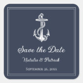 Marine scheepsanker Save the Date-stickers Vierkante Sticker (Voorkant)