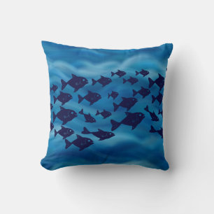 Marine School of Fish Ocean Theme Zachte Golven Kussen