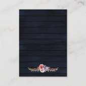 Marine schuur hout bloemen rustieke bruiloft informatiekaartje (Achterkant)