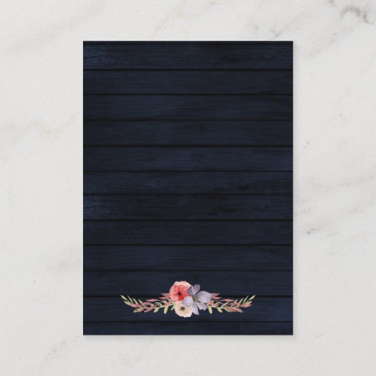 Marine schuur hout bloemen rustieke bruiloft informatiekaartje (Achterkant)