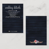 Marine schuur hout bloemen rustieke bruiloft informatiekaartje (Voorkant / Achterkant)