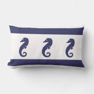 marine SEAHORSE op witte PILLOW-kustwateren Kussen