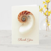 Marine Seashell Dank u gepersonaliseerde minimalis Kaart (Gele Bloem)