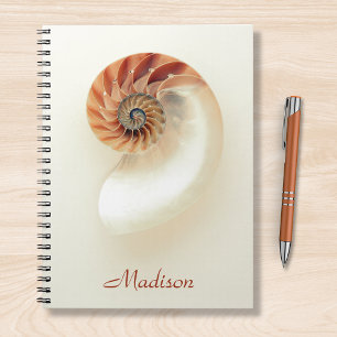 Marine Seashell Gepersonaliseerde naam Minimalist  Notitieboek