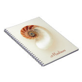 Marine Seashell Gepersonaliseerde naam Minimalist Notitieboek (Rechterzijde)