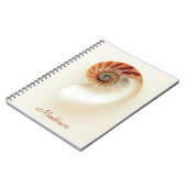 Marine Seashell Gepersonaliseerde naam Minimalist Notitieboek (Linkerzijde)