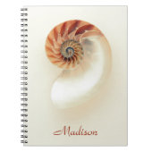 Marine Seashell Gepersonaliseerde naam Minimalist Notitieboek (Voorkant)