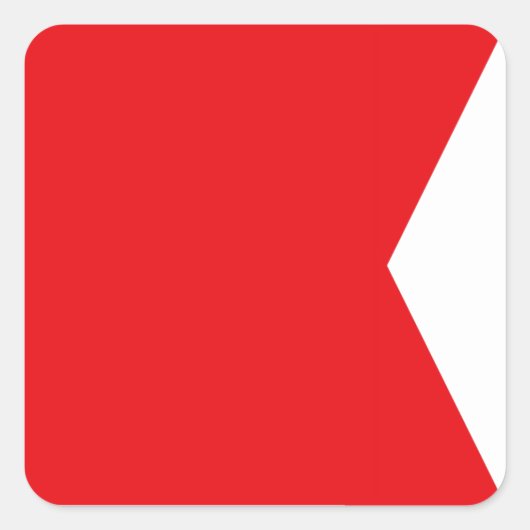 Marine seinvlag: Letter "B" (Bravo) Vierkante Sticker (Voorkant)