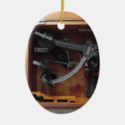  marine Sextant Keramisch Ornament (Voorkant)