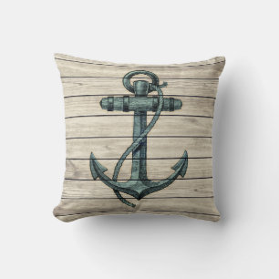 Marine Ship Anchor Style Wood Board Pillow Kussen