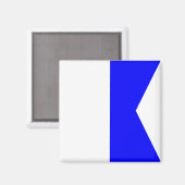Marine Signaalvlag: Letter "A" (Alpha) Magneet (Voorkant / Achterkant)