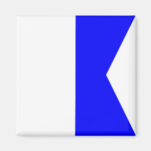 Marine Signaalvlag: Letter "A" (Alpha) Magneet