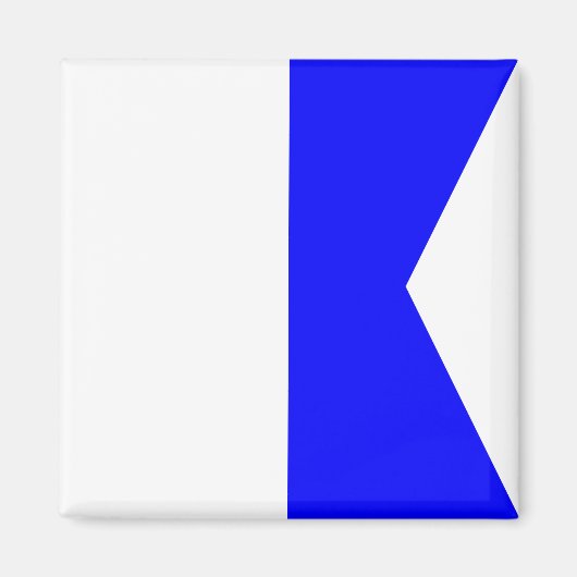 Marine Signaalvlag: Letter "A" (Alpha) Magneet (Voorkant)