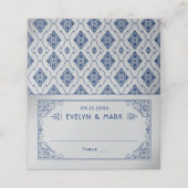 marine Silver Art Deco Wedding Plaatskaartje (Buitenkant ongevouwen)