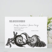 Marine Sketch Invitation Kaart (Staand voorkant)