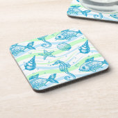 Marine Sketch Pattern Bier Onderzetter (Linkerzijde)