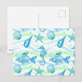 Marine Sketch Pattern Briefkaart (Voorkant / Achterkant)