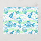 Marine Sketch Pattern Briefkaart (Voorkant)