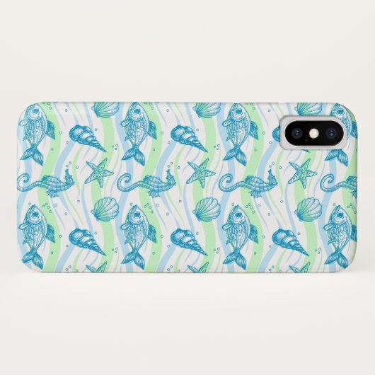 Marine Sketch Pattern Case-Mate iPhone Case (Achterkant (horizontaal))
