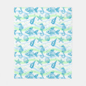 Marine Sketch Pattern Fleece Deken (Voorkant)