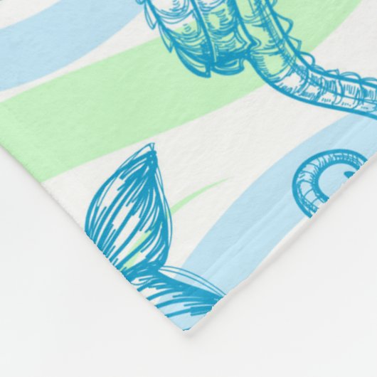 Marine Sketch Pattern Fleece Deken (Hoek)