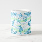 Marine Sketch Pattern Grote Koffiekop (Voorkant)
