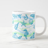 Marine Sketch Pattern Grote Koffiekop (Rechts)
