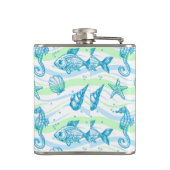 Marine Sketch Pattern Heupfles (Achterkant)