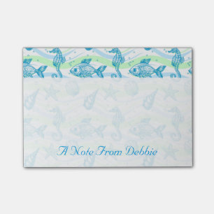 Marine Sketch Pattern   Jouw namen toevoegen Post-it® Notes