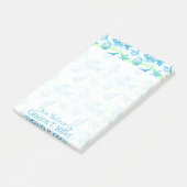 Marine Sketch Pattern | Jouw namen toevoegen Post-it® Notes (Schuin)