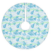 Marine Sketch Pattern Kerstboom Rok (Voorkant)