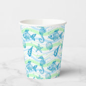 Marine Sketch Pattern Papieren Bekers (Links)