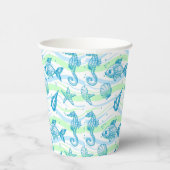 Marine Sketch Pattern Papieren Bekers (Rechts)
