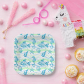 Marine Sketch Pattern Papieren Bordje (Feest)