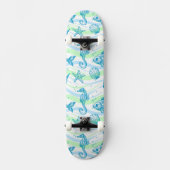 Marine Sketch Pattern Persoonlijk Skateboard (Voorkant)