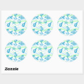 Marine Sketch Pattern Ronde Sticker (Vel)