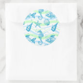Marine Sketch Pattern Ronde Sticker (Tas)