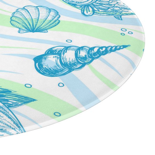 Marine Sketch Pattern Snijplank (Hoek)