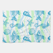 Marine Sketch Pattern Theedoek (Horizontaal)