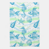 Marine Sketch Pattern Theedoek (Verticaal)