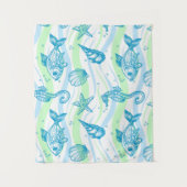 Marine Sketch Pattern Wandkleed (Voorkant)