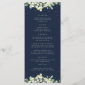 Marine Sneeuwbes+Eucalyptus 4-delige Trouwset Menu (Voorkant)