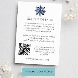 Marine Sneeuwvlok Winter TROUW QR DETAILS TEMPLATE Kaart