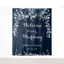 Marine Stofblauw Eucalyptus Welkom Op Ons Huwelijk