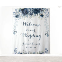 Marine Stofblauw Eucalyptus Welkom Op Onze Bruilof