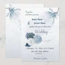 marine stoffige blauwe bloemen botanische bruiloft