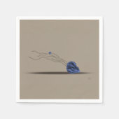 Marine strand schelpen beige blauwe papieren serve servet (Voorkant)